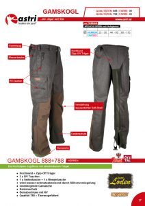Astri - Produkte Jagd - Gamskogl 888